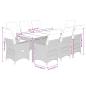 Preview: 9-tlg. Garten-Essgruppe mit Kissen Grau Poly Rattan