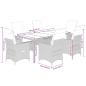 Preview: 7-tlg. Garten-Essgruppe mit Kissen Grau Poly Rattan