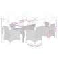 Preview: 7-tlg. Garten-Essgruppe mit Kissen Grau Poly Rattan