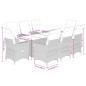 Preview: 9-tlg. Garten-Essgruppe mit Kissen Grau Poly Rattan