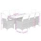 Preview: 9-tlg. Garten-Essgruppe mit Kissen Beige Poly Rattan