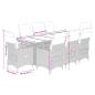 Preview: 9-tlg. Garten-Bistro-Set mit Kissen Beige Poly Rattan