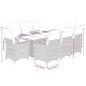Preview: 9-tlg. Garten-Essgruppe mit Kissen Grau Poly Rattan