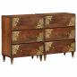 Preview: ARDEBO.de - Sideboards 2 Stück Honigbraun 60x33.5x75 cm Massivholz Mango, Sideboard 60x33x75 cm Massivholz Mango