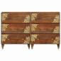 Preview: Sideboards 2 Stück Honigbraun 60x33.5x75 cm Massivholz Mango, Sideboard 60x33x75 cm Massivholz Mango