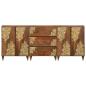 Preview: 3-teiliges Badezimmermöbel Set aus massivem, grobem Mangoholz, Sideboard 60x33x75 cm aus massivem Mangoholz