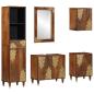 Preview: ARDEBO.de - 5-teiliges Badezimmermöbel Set Massivholz Mango, Waschbecken Schrank 62x33x58 cm Massivholz Mango, Badezimmerspiegel 50x70x3 cm Massivholz Mango, Sideboard 38x33x160 cm Massivholz Mango, Badezimmer Schrank 38x33x58 cm Massivholz Mango, Badezim