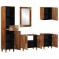 Preview: 5-teiliges Badezimmermöbel Set Massivholz Mango, Waschbecken Schrank 62x33x58 cm Massivholz Mango, Badezimmerspiegel 50x70x3 cm Massivholz Mango, Sideboard 38x33x160 cm Massivholz Mango, Badezimmer Schrank 38x33x58 cm Massivholz Mango, Badezimmer Wandrega