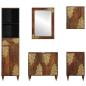 Preview: 5-teiliges Badezimmermöbel Set Massivholz Mango, Waschbecken Schrank 62x33x58 cm Massivholz Mango, Badezimmerspiegel 50x70x3 cm Massivholz Mango, Sideboard 38x33x160 cm Massivholz Mango, Badezimmer Schrank 38x33x58 cm Massivholz Mango, Badezimmer Wandrega