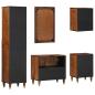 Preview: 5-teiliges Badezimmermöbel Set Massivholz Mango, Waschbecken Schrank 62x33x58 cm Massivholz Mango, Badezimmerspiegel 50x70x3 cm Massivholz Mango, Sideboard 38x33x160 cm Massivholz Mango, Badezimmer Schrank 38x33x58 cm Massivholz Mango, Badezimmer Wandrega