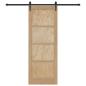 Preview: Schiebetür mit Beschlägen Set 78x211 cm Kiefernholz, Innentür 'ORKDAL'78x211x4 cm Kiefernholz