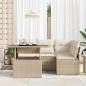 Preview: 5-teiliges Garten Sofa Set mit Kissen in Beige aus Poly Rattan, 2-Sitzer Garten Sofa mit Kissen in Beige aus Poly Rattan