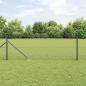 Preview: ARDEBO.de - Sechseckzaun Grau 0.6x10 m Stahl, Zaunpfosten mit Spitze 7 Stk Ø32 mm 80 cm Verzinkter Stahl