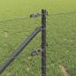 Preview: Sechseckzaun Grau 0.6x10 m Stahl, Zaunpfosten mit Spitze 7 Stk Ø32 mm 80 cm Verzinkter Stahl