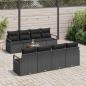 Preview: 9-teiliges Garten Sofa Set mit Kissen Schwarz Poly Rattan Akazie, 2-Sitzer Garten Sofa mit Stauraum & Kissen Schwarz Poly Rattan