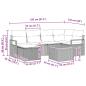 Preview: 7-teiliges Garten Sofa Set mit Kissen Grau Poly Rattan, 2-Sitzer Garten Sofa mit Kissen Grau Poly Rattan