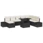 Preview: 9-teiliges Garten Sofa Set mit Kissen Schwarz Poly Rattan