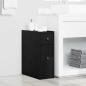 Preview: ARDEBO.de - Schmaler Badezimmerschrank mit Rollen Schwarzes Eichen-Laminat