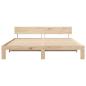 Preview: Bettgestell mit Kopfteil 200x200 cm Massivholz Kiefer
