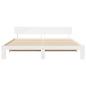 Preview: Bettgestell mit Kopfteil Weiß 200x200 cm Massivholz Kiefer