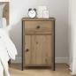 Preview: Nachttisch Eichenholz 40x42x60 cm Holzwerkstoff