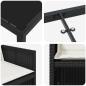 Preview: 5-teiliges Garten Essset mit Polstern Schwarz Poly Rattan, Gartentisch Schwarz 80x80x73 cm Einscheibensicherheitsglas