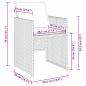 Preview: 5-teiliges Garten Essset mit Polstern Schwarz Poly Rattan, Gartentisch Schwarz 80x80x73 cm Einscheibensicherheitsglas