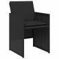 Preview: 5-teiliges Garten-Esstischset mit Kissen Schwarz Poly-Rattan, Gartentisch Schwarz 140x80x73 cm Temperiertes Glas