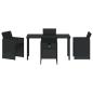 Preview: 5-teiliges Garten-Esstischset mit Kissen Schwarz Poly-Rattan, Gartentisch Schwarz 140x80x73 cm Temperiertes Glas