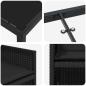 Preview: 5-teiliges Garten-Esstischset mit Kissen Schwarz Poly-Rattan, Gartentisch Schwarz 140x80x73 cm Temperiertes Glas