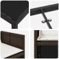 Preview: 5-teiliges Garten Essset mit Kissen Braunes Poly Rattan, Gartentisch Schwarz 160x80x73 cm Gehärtetes Glas