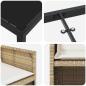 Preview: 5-teiliges Garten Essset mit Kissen Beige Poly Rattan, Gartentisch Schwarz 80x80x73 cm Temperglas
