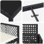 Preview: 5-teiliges Garten-Essset mit Kissen Schwarz Poly Rattan, Gartentisch Schwarz 80x80x73 cm Tempered Glass