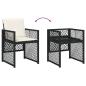 Preview: 5-teiliges Garten-Essset mit Kissen Schwarz Poly Rattan, Gartentisch Schwarz 80x80x73 cm Tempered Glass