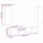 Preview: 4-teiliges TV Schrank Set Wandmontiert Altholz Ingenieurholz