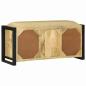 Preview: Bankschrank 100x35x50 cm Massivholz Grobes Mangoholz
