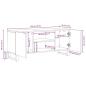 Preview: TV-Schrank 105x33,5x46 cm Massivholz Mango und engineered Holz