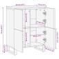 Preview: Sideboard 60x33.5x75 cm Massivholz Mango und Holzwerkstoff
