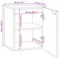 Preview: Badezimmer Hängeschrank 38x33.5x48 cm Massivholz und Holzwerkstoff