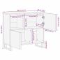 Preview: Sideboard 80x33.5x75 cm aus Massivholz Mango