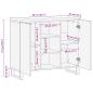 Preview: Sideboard 90x33.5x75 cm Massivholz Mango