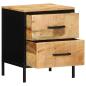 Preview: Nachtschrank 40x35x50 cm Massivholz Grobe Mango