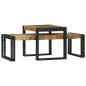 Preview: 2-teiliges Couchtisch Set aus massivem grobem Mango-Holz