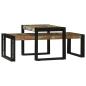 Preview: ARDEBO.de - 2-teiliges Couchtisch-Set aus Massivholz Altholz