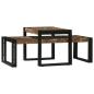 Preview: 2-teiliges Couchtisch-Set aus Massivholz Altholz