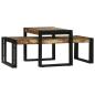 Preview: 2-teiliges Couchtisch-Set aus Massivholz Altholz