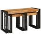 Preview: ARDEBO.de - Nesting Tische 3 Teile Massiv Rauhes Holz Mango