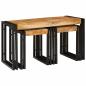 Preview: Nesting Tische 3 Teile Massiv Rauhes Holz Mango