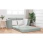 Preview: Boden Sofa Bett 2-in-1 Hellgrau 148x71x83 cm Velvet