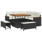 Preview: 8-teiliges Garten-Sofa-Set mit Kissen Schwarz Poly-Rattan Akazie, 3-teiliges Garten-Ess-Set mit Kissen Schwarz Poly-Rattan Akazie